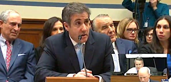 Former Trump lawyer Michael Cohen testifies to the House Oversight and Government Reform Committee Feb. 27, 2019