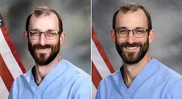 Alex Pretti, original and doctored image