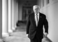 President Donald Trump walks along the West Colonnade on the way to the residence for an event to celebrate the 2025 NCAA Division 1 Men