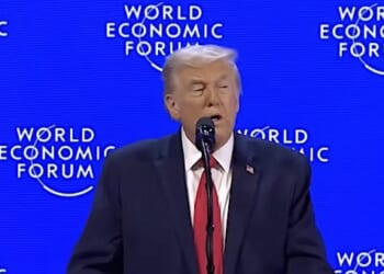 President Donald Trump addresses the World Economic Forum in Davos, Switzerland, on Wednesday, Jan. 21, 2026 (Video screenshot)