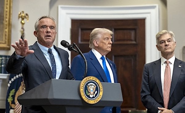 President Donald Trump holds a press conference with Health and Human Services Secretary Robert F. Kennedy Jr., Monday, May 12, 2025, in the Roosevelt Room. (Official White House photo by Joyce N. Boghosian)