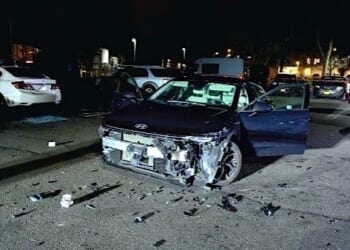 The undercover Border Patrol vehicle that was rammed in Portland, Oregon, on Thursday, Jan. 8, 2026 (DOJ photo)