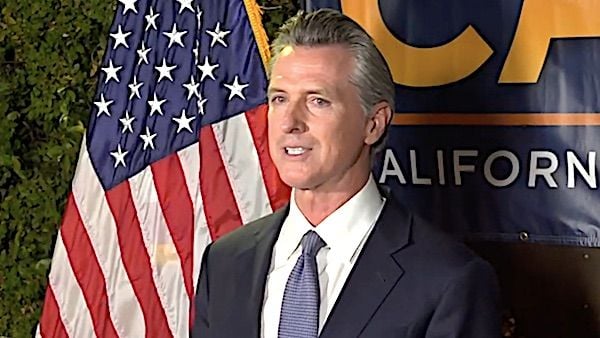 Gov. Gavin Newsom, D-Calif., upon winning a recall election on Tuesday, Sept. 14, 2021. (Video screenshot)