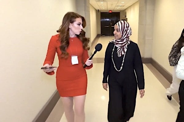 Reporter Alison Steinberg and U.S. Rep. Ilhan Omar, D-Minn.