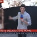 Ben Leo of GB News outside of Billie Eilish's home in Los Angeles (Video screenshot)