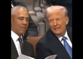 Barack Obama and Donald Trump at Jimmy Carter's funeral on Thursday, Jan. 9, 2025 (Video screenshot)