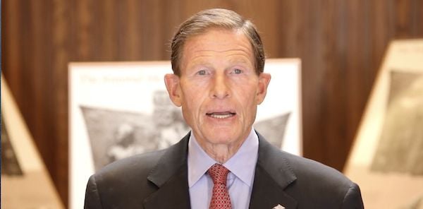 Sen. Richard Blumenthal, D-Conn., speaks to an event held by the communist Connecticut People's World Committee Dec. 11, 2021 (Video screenshot)