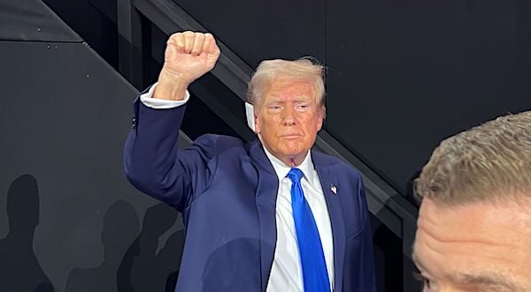 President Donald Trump at Day Two of the Republican National Convention in Milwaukee on Tuesday, July 16, 2024. (Photo by Kiira Turnbow)