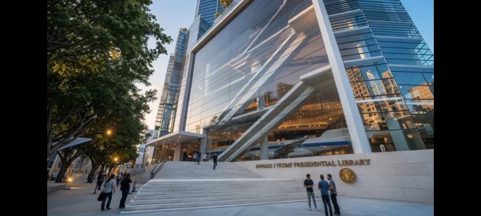 Donald J. Trump Presidential Library rendering by Bermello Ajamil & Partners Inc. [Screenshot/X/@EricTrump]