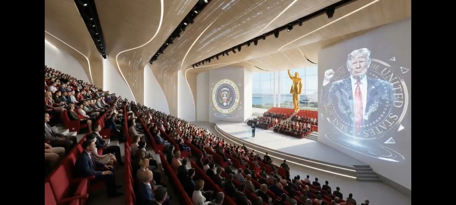 Donald J. Trump Presidential Library rendering by Bermello Ajamil & Partners Inc. [Screenshot/X/@EricTrump]