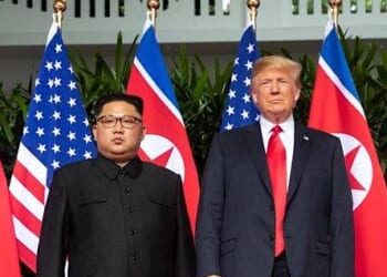 President Donald J. Trump and North Korean leader Kim Jong Un, shake hands as they meet for the first time, Tuesday, June 12, 2018, at the Capella Hotel in Singapore. (Official White House Photo by Shealah Craighead)