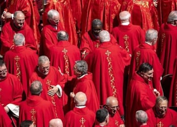 President Donald Trump and First Lady Melania Trump attend the funeral Mass for Pope Francis, Saturday, April 26, 2025, at St. Peter's Basilica in Vatican City, Rome (Official White House photo by Andrea Hanks)