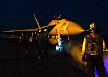 Multiple squadrons of F/A-18s support sustained operations against Iran on Monday, March 2, 2026. (U.S. Central Command photo)