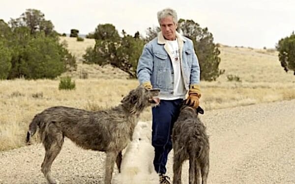 Jeffrey Epstein's Zorro Ranch, where he was seen in a photo released by the Department of Justice, has been the subject of intrigue due to allegations that it was the site of human experimentation and the killing of trafficked women (DOJ)