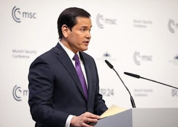 U.S. Secretary of State Marco Rubio delivers remarks to the Munich Security Conference in Munich, Germany, Saturday, Feb. 14, 2026. (Official State Department photo by Freddie Everett)