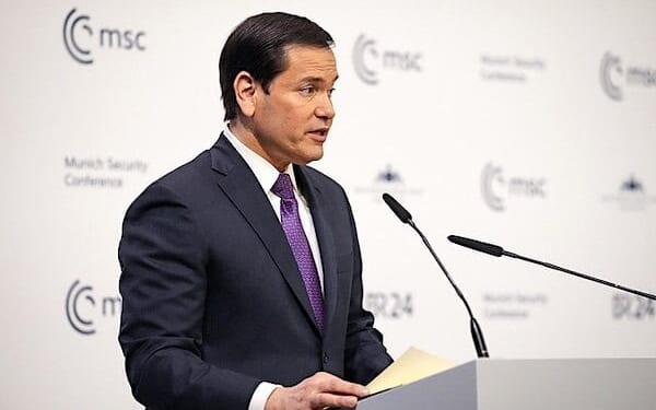 U.S. Secretary of State Marco Rubio delivers remarks to the Munich Security Conference in Munich, Germany, Saturday, Feb. 14, 2026. (Official State Department photo by Freddie Everett)