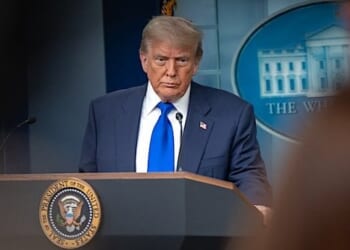President Donald Trump holds a press conference with Attorney General Pam Bondi and Deputy Attorney General Todd Blanche in the James S. Brady Press Briefing Room on Friday, June 27, 2025. (Official White House photo by Abe McNatt)