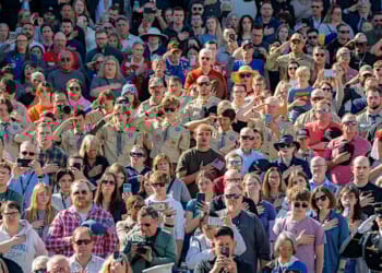 Guests attend the annual National Veterans Day Observance at Arlington National Cemetery, Monday, Nov. 11, 2024, in Arlington, Virginia. (Official White House photo by Adam Schultz)