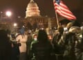 Protesters confront riot police at the U.S. Capitol on Wednesday, Jan. 6, 2020. (Video screenshot)