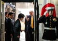 President Donald J. Trump bids farewell to Japanese Prime Minister Sanae Takaichi on the South Portico of the White House after a dinner in the the State Dining Room, Thursday, March 19, 2026. (Official White House photo by Joyce N. Boghosian)