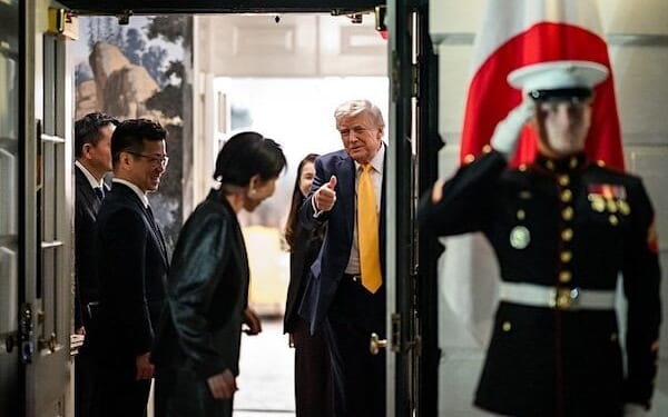 President Donald J. Trump bids farewell to Japanese Prime Minister Sanae Takaichi on the South Portico of the White House after a dinner in the the State Dining Room, Thursday, March 19, 2026. (Official White House photo by Joyce N. Boghosian)