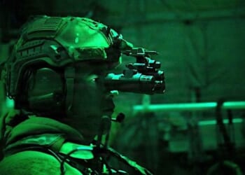 A U.S. Air Force C-130 pilot delivers supplies to warfighters throughout the Middle East during Operation Epic Fury in March 2026. (U.S. Central Command photo)