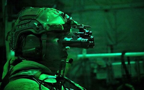 A U.S. Air Force C-130 pilot delivers supplies to warfighters throughout the Middle East during Operation Epic Fury in March 2026. (U.S. Central Command photo)