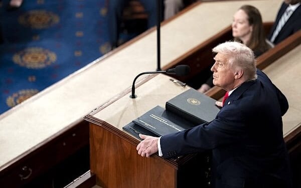 President Donald Trump delivers his State of the Union address, Tuesday, Feb. 24, 2026, on the House floor of the U.S. Capitol in Washington, D.C. (Official White House photo by Andrea Hanks)