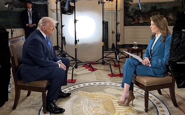 President Donald Trump is interviewed by Norah O