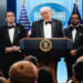 President Donald Trump urged Americans to resolve differences peacefully after a threat at the White House Correspondents Dinner.