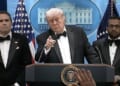 President Donald Trump takes questions after an assassination attempt at the White Huse Correspondents Dinner in Washington, D.C., on Saturday, April 25, 2026