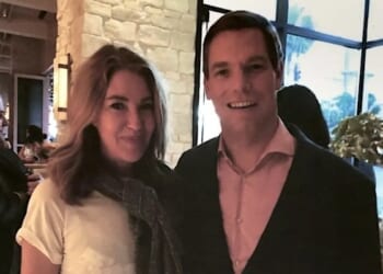 Lonna Drewes with Eric Swalwell in Beverly Hills, California, 2018
