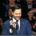 Vice President JD Vance speaks on the phone with President Donald Trump while campaigning for Prime Minister Viktor Orban in Hungary on Tuesday, April 7, 2026 (Video screenshot)