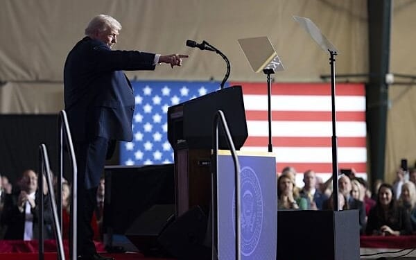 President Donald Trump delivers an economic speech at the Horizon Events Center in Clive, Iowa on Tuesday, Jan. 27, 2026. (Official White House photo by Molly Riley)