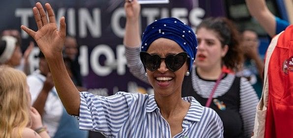 Rep. Ilhan Omar, D-Minn., at the Twin Cities Pride Parade in Minneapolis on June 24, 2018. (Wikimedia Commons)