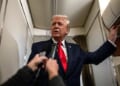 President Donald Trump answers questions from members of the media aboard Air Force One en route to Mount Pocono, Pennsylvania, for a rally on the economy, Tuesday, December. 9, 2025. (Official White House photo by Molly Riley)