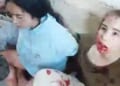 Screenshot from video of Hamas terrorists capturing female IDF observers during the Oct. 7 attack. (Courtesy: Hostages and Missing Families Forum/X.)