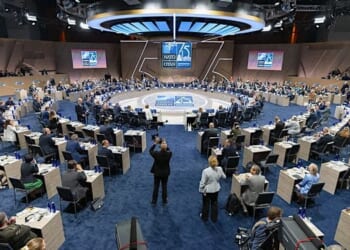 Joe Biden attends Working Session III of the NATO Summit, the NATO-Ukraine Council, Thursday, July 11, 2024, at the Walter E. Washington Convention Center in Washington, D.C. (Official White House photo by Oliver Contreras)