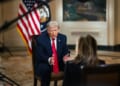 President Donald J. Trump participates in an interview with Fox's Maria Bartiromo, Tuesday, April 14, 2026, in the Diplomatic Reception Room at the White House. (Official White House photo by Joyce N. Boghosian)