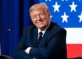 ‘The GOAT of trolls!’ Trump posts astonishing image of himself and Cabinet members floating in Lincoln Memorial Reflecting Pool