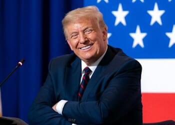 ‘The GOAT of trolls!’ Trump posts astonishing image of himself and Cabinet members floating in Lincoln Memorial Reflecting Pool