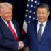 President Donald Trump greets Chinese President Xi Jinping.