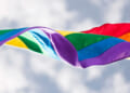 a pride flag in the wind