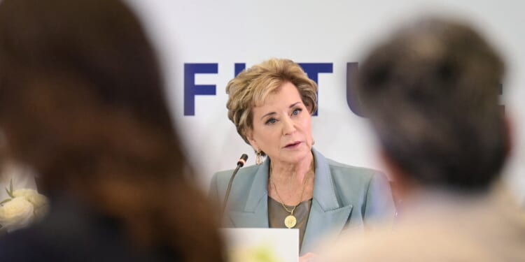 Secretary of Education Linda McMahon speaking