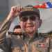 Raul Castro waves the Cuban flag.