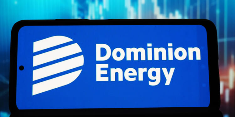 White on blue graphic of Dominion Energy