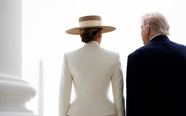 President Donald J. Trump and First Lady Melania Trump greet King Charles III and Queen Camilla of the United Kingdom at the South Portico during a State Arrival ceremony, Tuesday, April 28, 2026. (Official White House photo by Andrea Hanks)