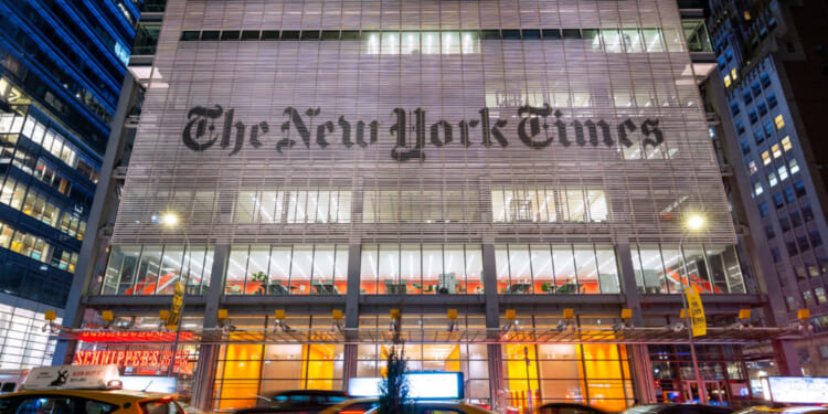 The New York Times Building, New York City, New York, America Photograph taken at night on Jan 15th 2020