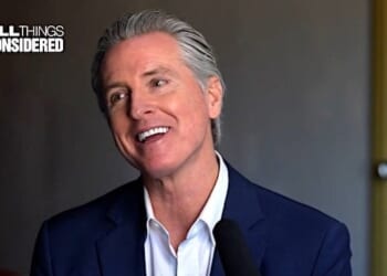 Gov. Gavin Newsom, D-Calif. (NPR video screenshot)