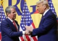 President Donald Trump and Ga. Gov. Brian Kemp shaking hands